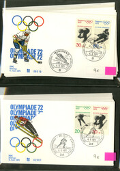 Bund, Lot mit 42 Blanko-Briefen, nur Block-Zd. aus Oly-Blocks 6 und 8 ...