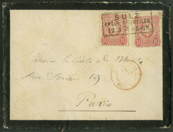 Reichsadler - 10 Pfennige, zwei Marken als portogerechte ...