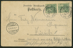 Germania - Reichspost, zwei Marken als portogerechte ...