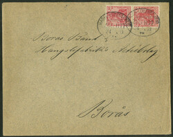 Germania 10 Pf., zwei Marken als portogerechte Mehrfachfrankatur (20 ...