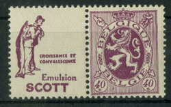 Löwe 1929, postfrischer Reklame-Zusammendruck 40c "Scott - ...