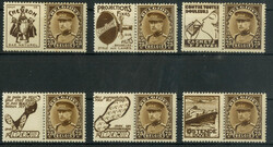 Albert I. 1932, komplette Serie mit allen 6 Zusammendrucken, ...