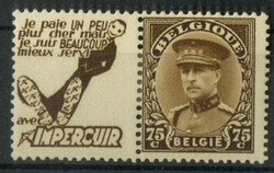 Albert I.1932, Zusammendruck mit Reklame "Impercuir" (homme), ...