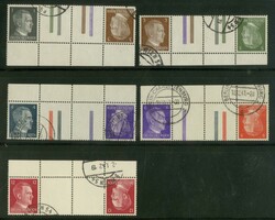 Hitler 1941 (MH 48/49), komplettes Set mit fünf gestempelten ...