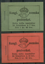 König Gustaf V. (1918), zwei komplette postfrische Markenheftchen ...