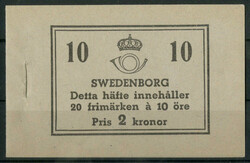 250. Geb. Swedenborg (1938), komplettes postfrisches Markenheftchen ...