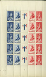 Nationale Hilfe 1943, 5 Zusammendruck-Bogen, 25 postfrische Zd ...