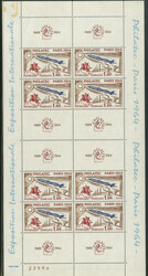 Philatelic 1964, Zusammendruck-Bogen (geringe Randmängel), die 8 Zd. ...