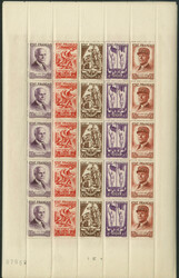 Marschall Pétain 1943, 5 Zusammendruck-Bogen = 25 Zd.-Streifen, ...