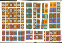 Münzen 1980-83, alle 10 verschiedenen Markenheftchen-Bogen "Münzen" ...