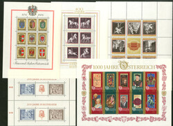 1969-1996, 5 Zusammendruck-Blocks (je 10x), dabei Kleinbogen ...