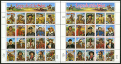 1994, Legends of the West, 2 Zusammendruck-Bogen, 1. und 2. Auflage ...