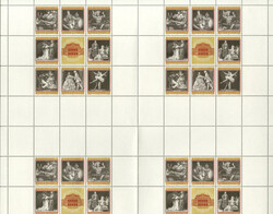 1969, 15x Zusammendruck-Schalterbogen Wiener Staatsoper, jeder Bogen ...