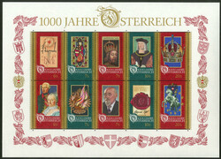 1996, 10x Zusammendruck-Block "1000 Jahre Österreich", postfrisch, ...