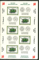 2001-2005, 5 Zusammendruck-Kleinbogen zum Tag der Briefmarke, ...