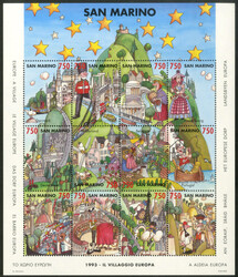 1993, Dorf Europa, Block 20x postfrisch, ideal für Zd.-Kollektionen, ...