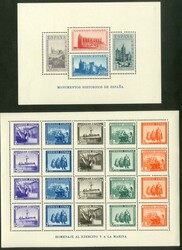 1938, Raumflug, Baudenkmäler, Heer und Marine, 2 postfrische Blocks, ...