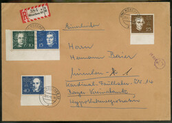 Beethoven 1959, Block-Zusammendruck 10+15, Mischfrankatur mit nur ...