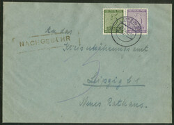 Ziffern 1945, Zusammendruck als Einzelfrankatur, mit ...