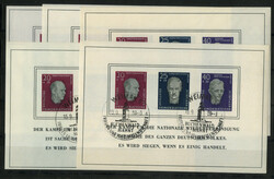 Buchenwald 1958, fünf gestempelte Blocks, Mi. 650,- ...