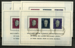 Buchenwald 1958, fünf gestempelte Blocks, davon zwei mit ...