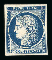 Non émis, n°8A Cérès 20c bleu foncé dit "Marquelet" neuf sans ...