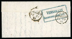 Exceptionnel affranchissement de 1871 pour Jersey (St Hilier) : R.R. ...