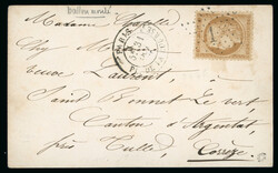 1871, COLLECTION / LOT de 11 ballons montés et lettres classiques. ...