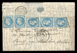 Boule de Moulins affranchie de 3ex et une paire du n°29B Napoléon ...