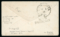 1872, enveloppe affranchie comme un imprimé sous bande postée le 9 ...