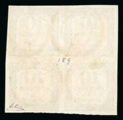 1859-1861, Taxe n°2 et 2A 10c (Typo) en 2 blocs de quatre ...