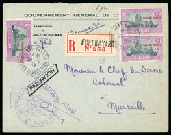 1939, Lettre par avion reccom. de Fort Bayard (Gouvernement general, ...