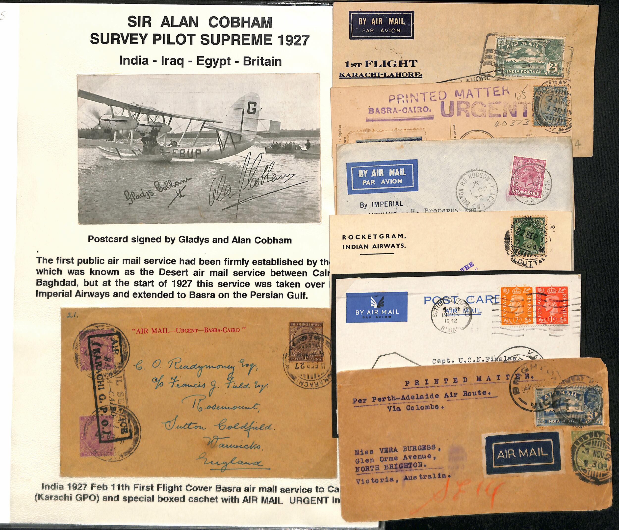 1927-42 Covers and cards (21), mainly first flights including 1932 G ...