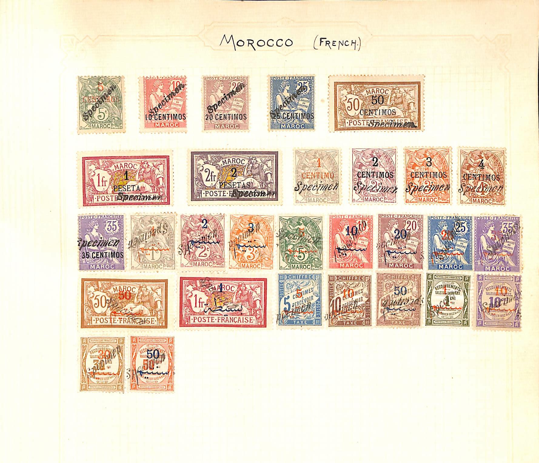Post Offices in Morocco. Page bearing 1902-11 postage and postage due ...