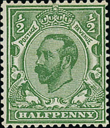 1911 ½d Downey Head, die A watermark Imperial Crown, perf 14 error, ...