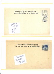 Duttia - Postal Stationery. 1897-1900 ¼a Black postcards (4), ¼a ...