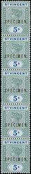 1899 ½d - 5/- Set of nine overprinted 'SPECIMEN', all in vertical ...