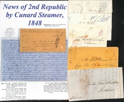 1839-58 Entire letters all sent by steamship, two sent by the 'Great ...