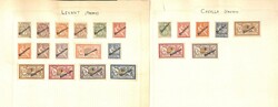 Post Offices in Levant &amp; Crete. Four pages bearing 1902-03 sets ...