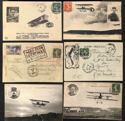 1910-20 Postcards including 1912 (July 31) card flown from Nancy to ...
