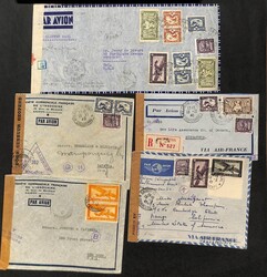 Indo-China - Singapore/Hong Kong. 1940-41 Commercial air mail covers ...