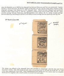 1894 Reuters Telegraph Service, mint vertical se-tenant strip of 2/6, ...