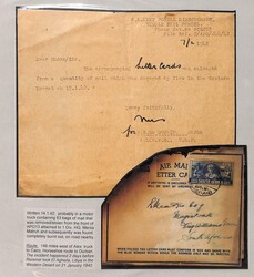 1947 (Jan 14) Air letter to South Africa with South Africa 3d tied by ...