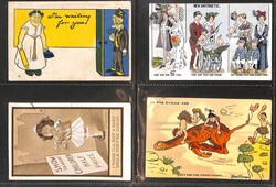 c.1902-30 Artist drawn postcards, collection in an album, mainly ...