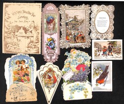 c.1860-1920 Christmas cards (77), forty four of these glued within an ...