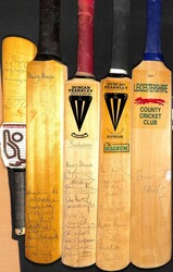 Cricket. c.1950-2003 Signed miniature cricket bats, including India ...