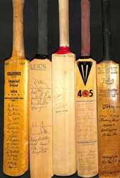 Cricket. c.1950-2003 Signed miniature cricket bats, including India ...