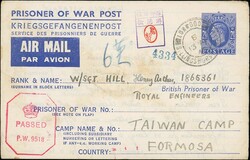 P.O.W Mail - Formosa. 1943 (Apr 13) G.B 2½d P.O.W Air Letter for use ...