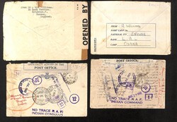 P.O.W Mail - Java/Japan. 1942 Covers from G.B to airmen in Malaya (2) ...