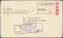 P.O.W Mail - China. 1943-44 Shanghai War-Prisoners Camp postcards ...